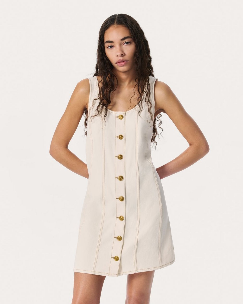 Laney Denim Dress - Ecru