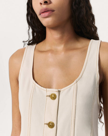 Laney Denim Dress - Ecru