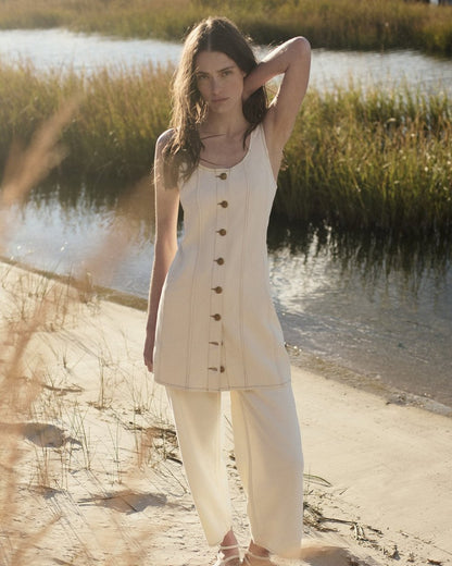 Laney Denim Dress - Ecru