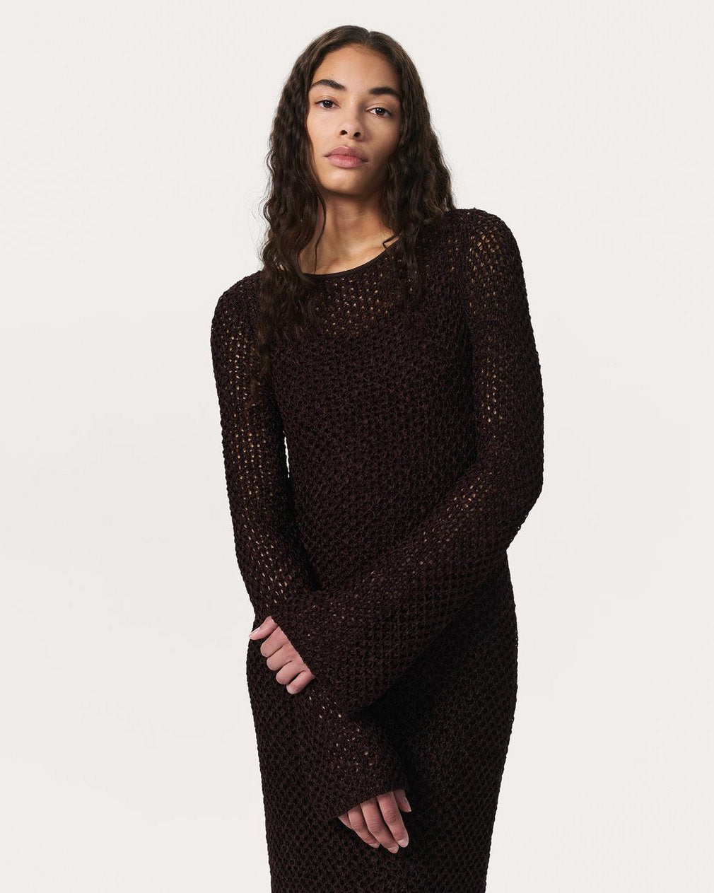 Ellie Knit Mini Dress - Brown