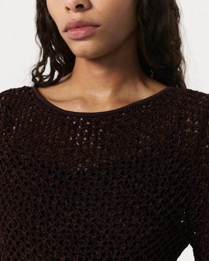 Ellie Knit Mini Dress - Brown