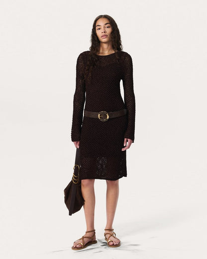 Ellie Knit Mini Dress - Brown