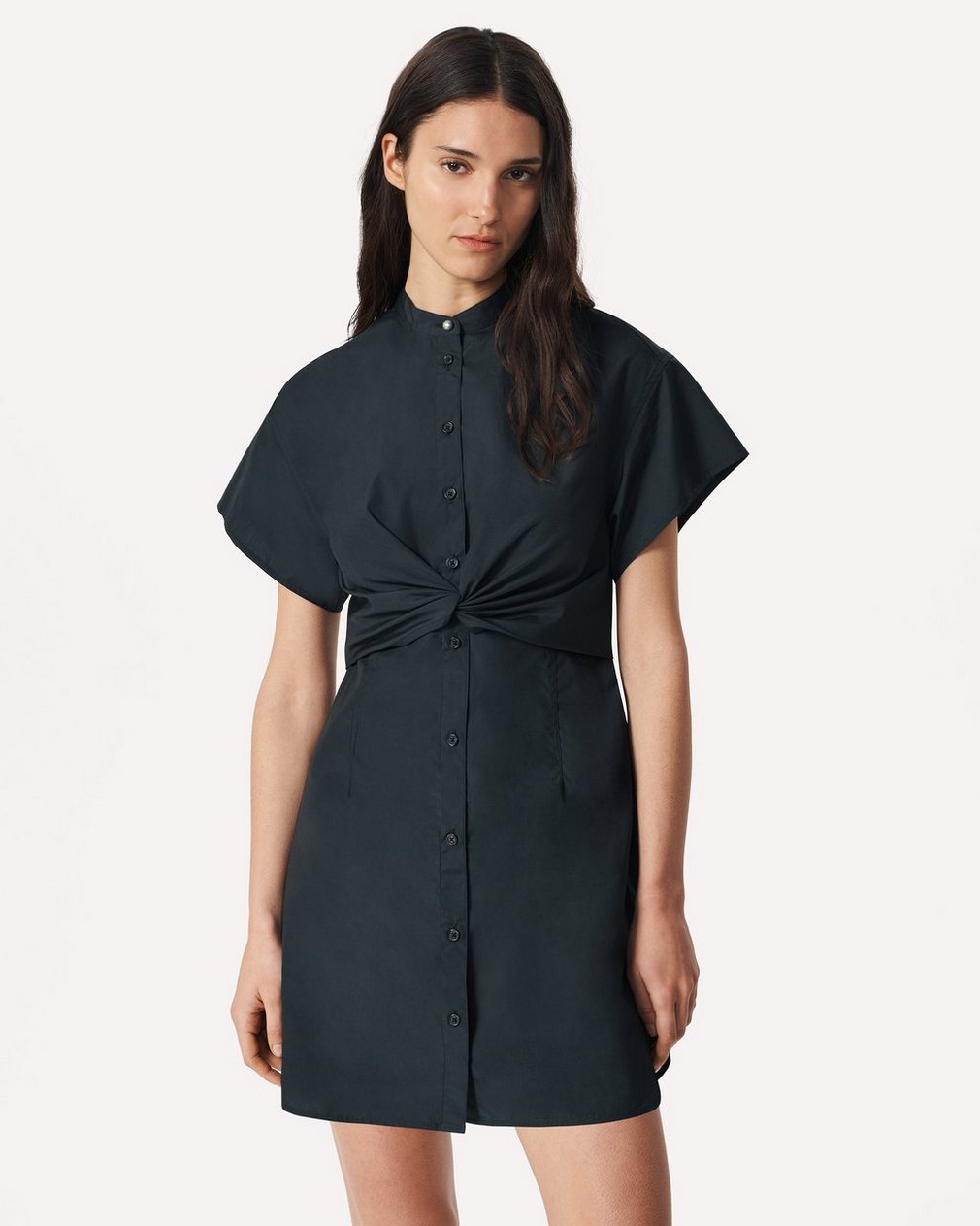 Gretchen Mini Shirt Dress - Black