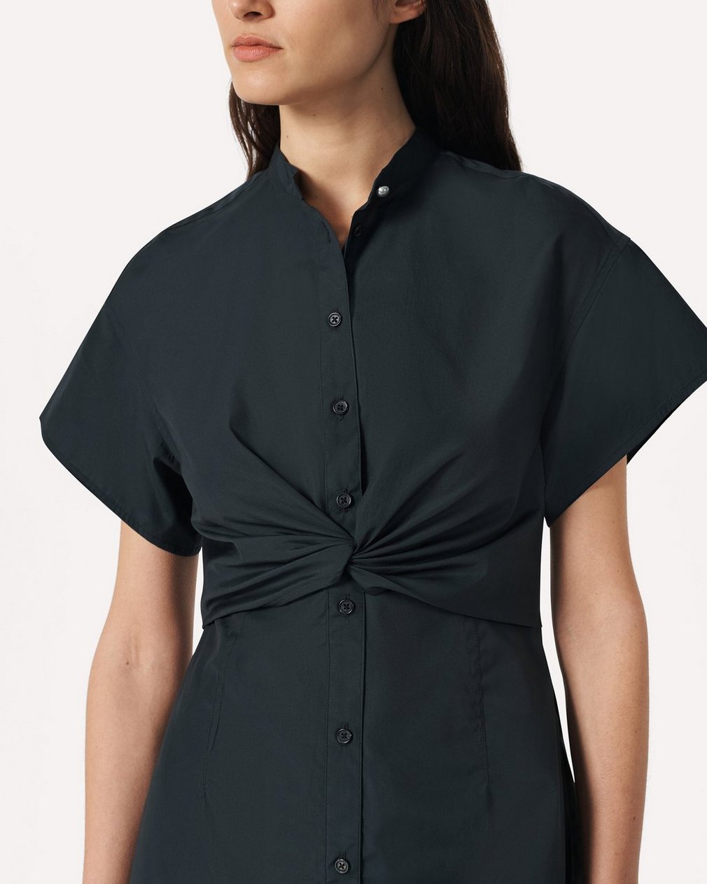 Gretchen Mini Shirt Dress - Black