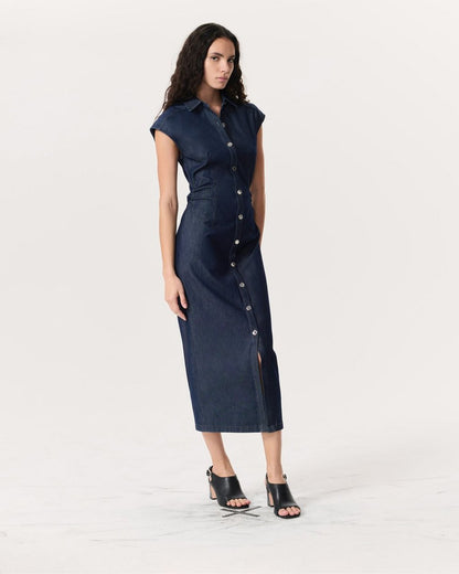 rbAIRFLEX Leah Denim Midi Dress - Rinse