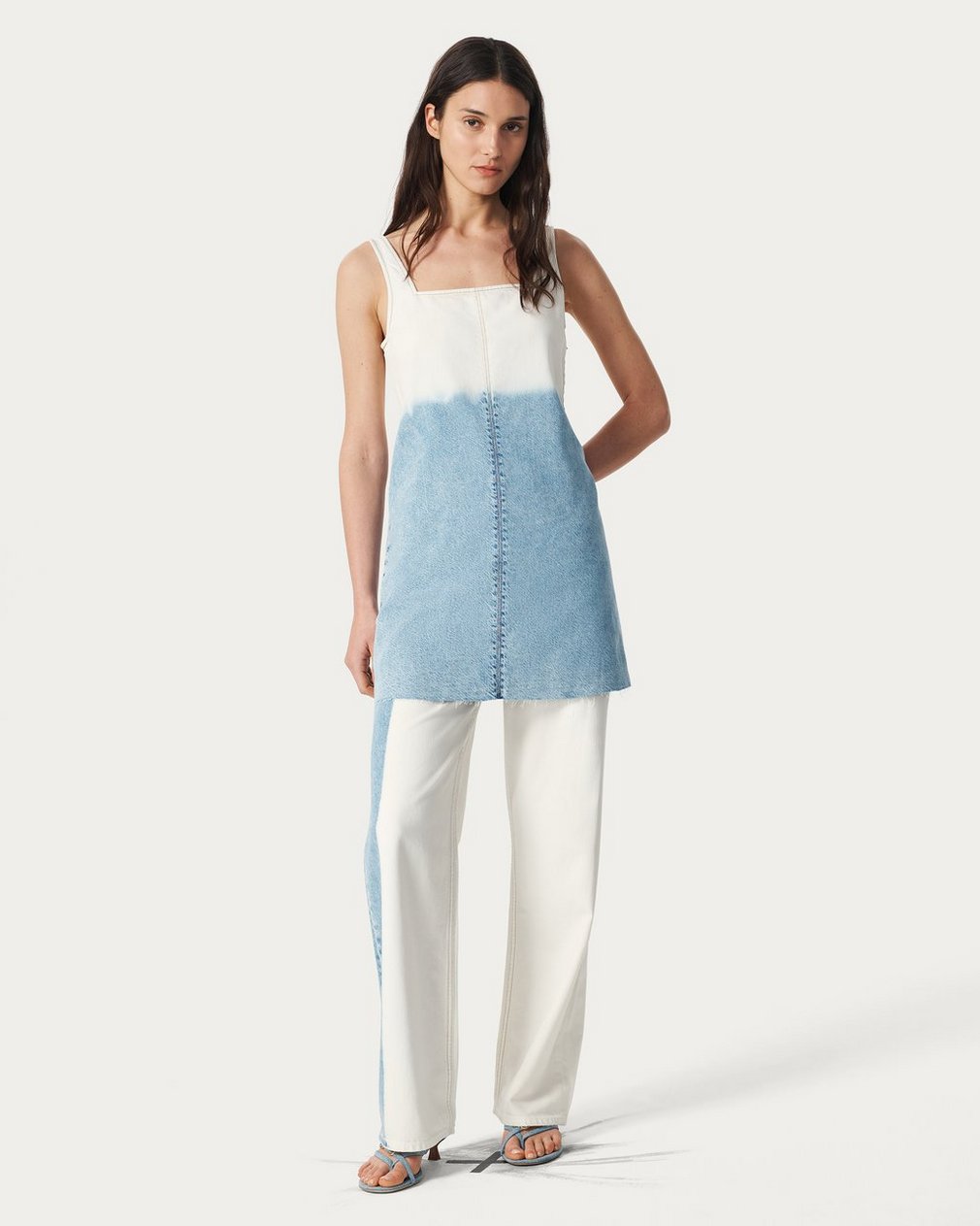 Jayde Denim Dress - Bleach Stripe