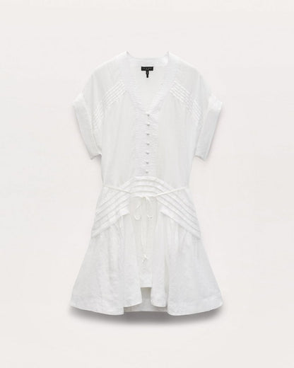 Viviana Pintuck Dress - White