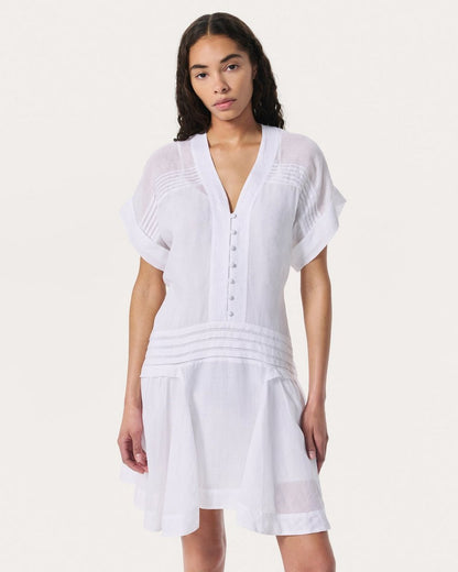 Viviana Pintuck Dress - White