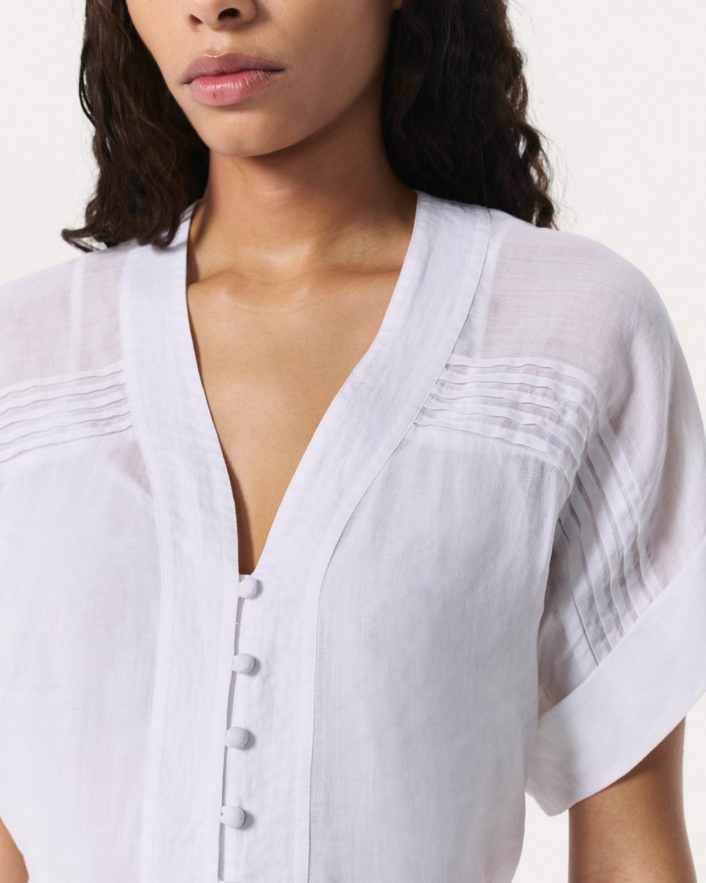Viviana Pintuck Dress - White