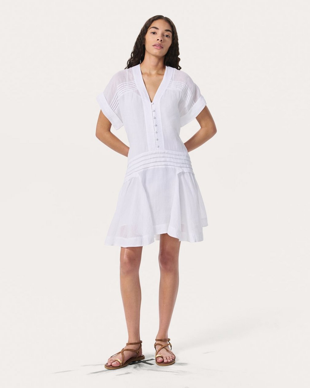 Viviana Pintuck Dress - White