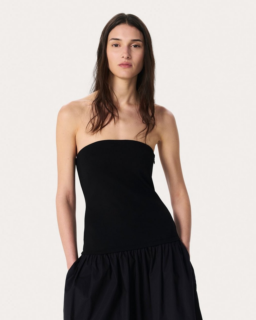 Irina Mixed-Media Dress - Black