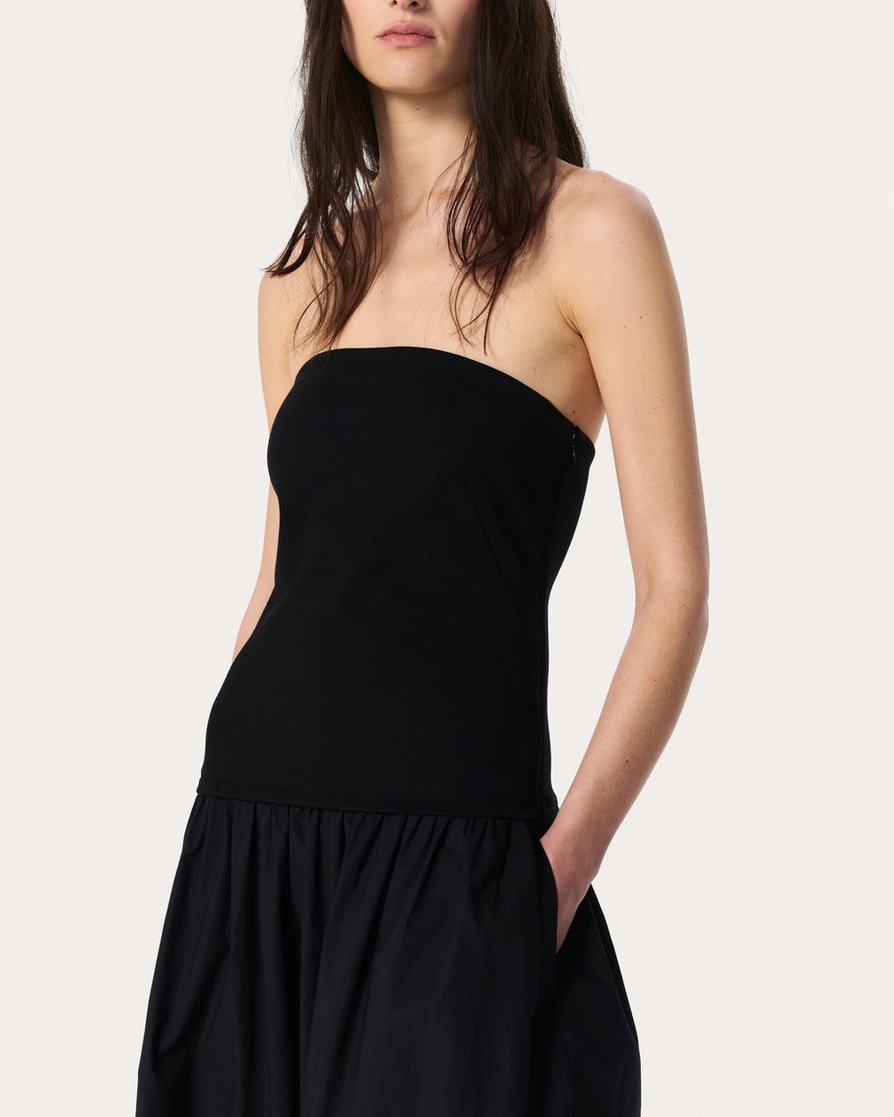 Irina Mixed-Media Dress - Black