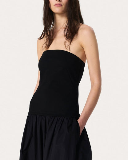 Irina Mixed-Media Dress - Black
