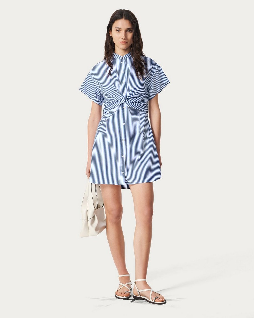 Gretchen Striped Shirt Dress - Navy Stripe