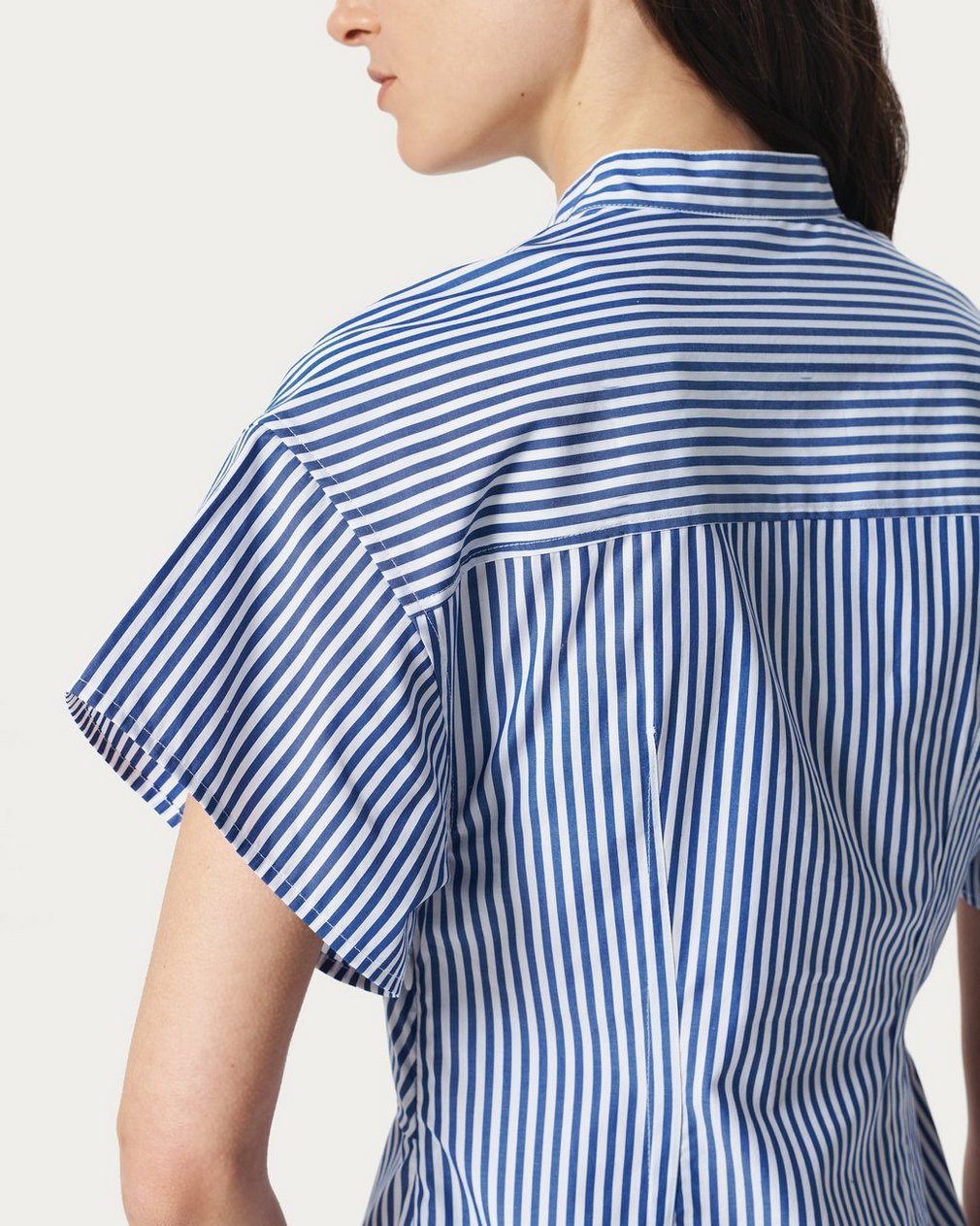 Gretchen Striped Shirt Dress - Navy Stripe