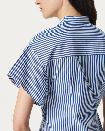 Gretchen Striped Shirt Dress - Navy Stripe