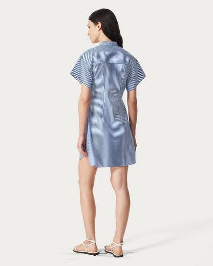 Gretchen Striped Shirt Dress - Navy Stripe