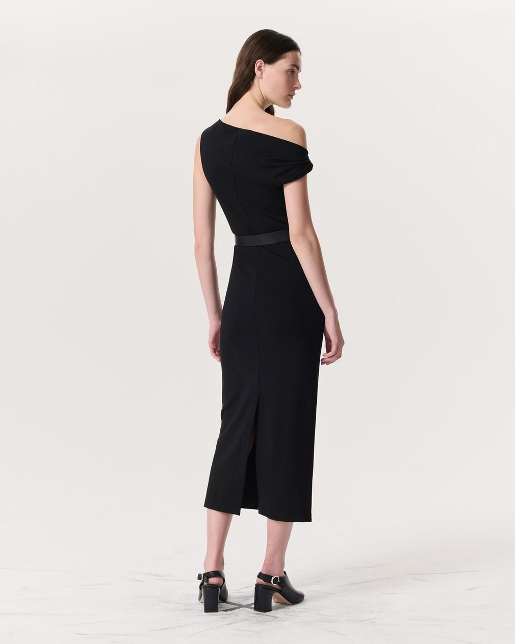 Irina Asymmetric Maxi Dress - Black