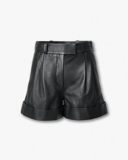 Neila Leather Shorts - Black