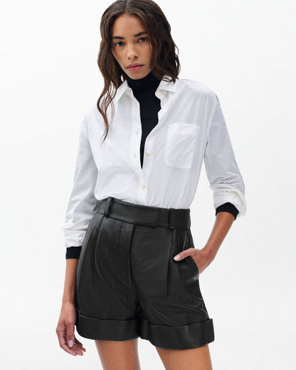 Neila Leather Shorts - Black