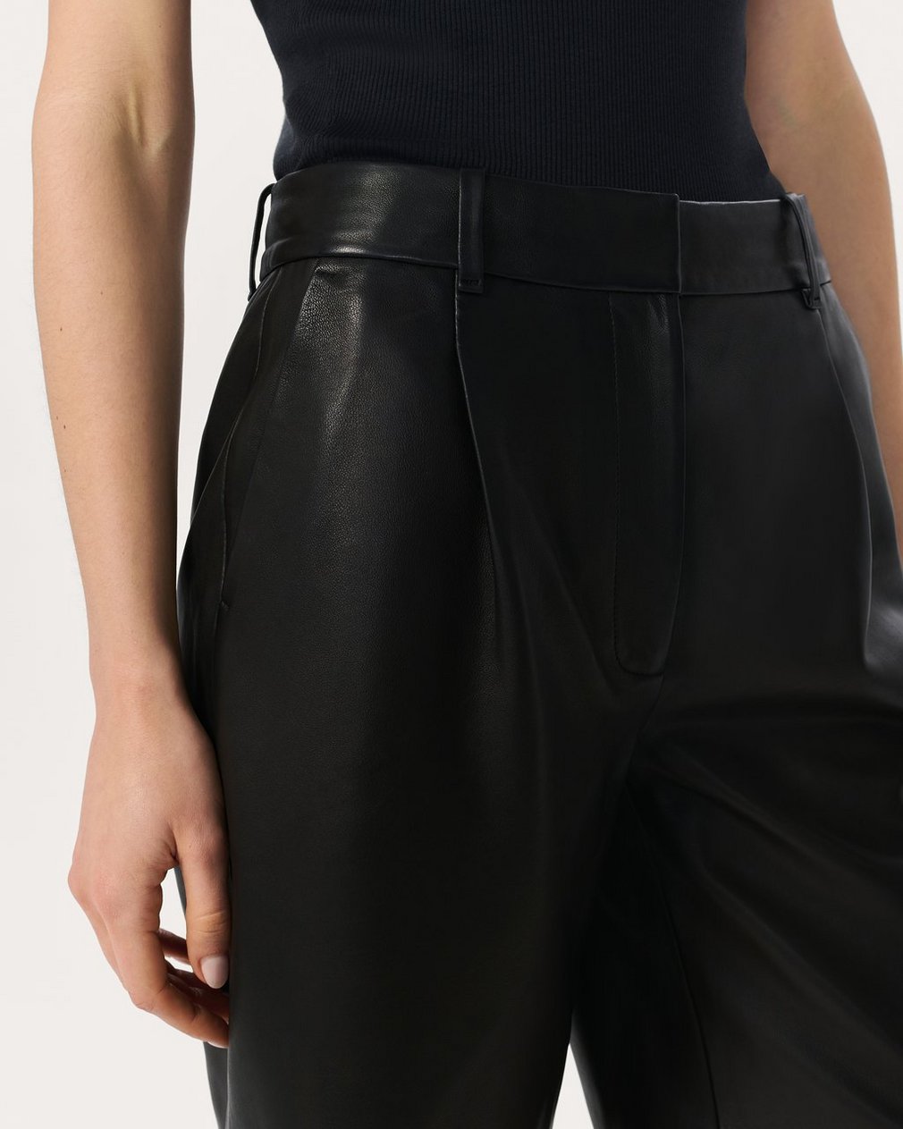Irina Leather Shorts - Black