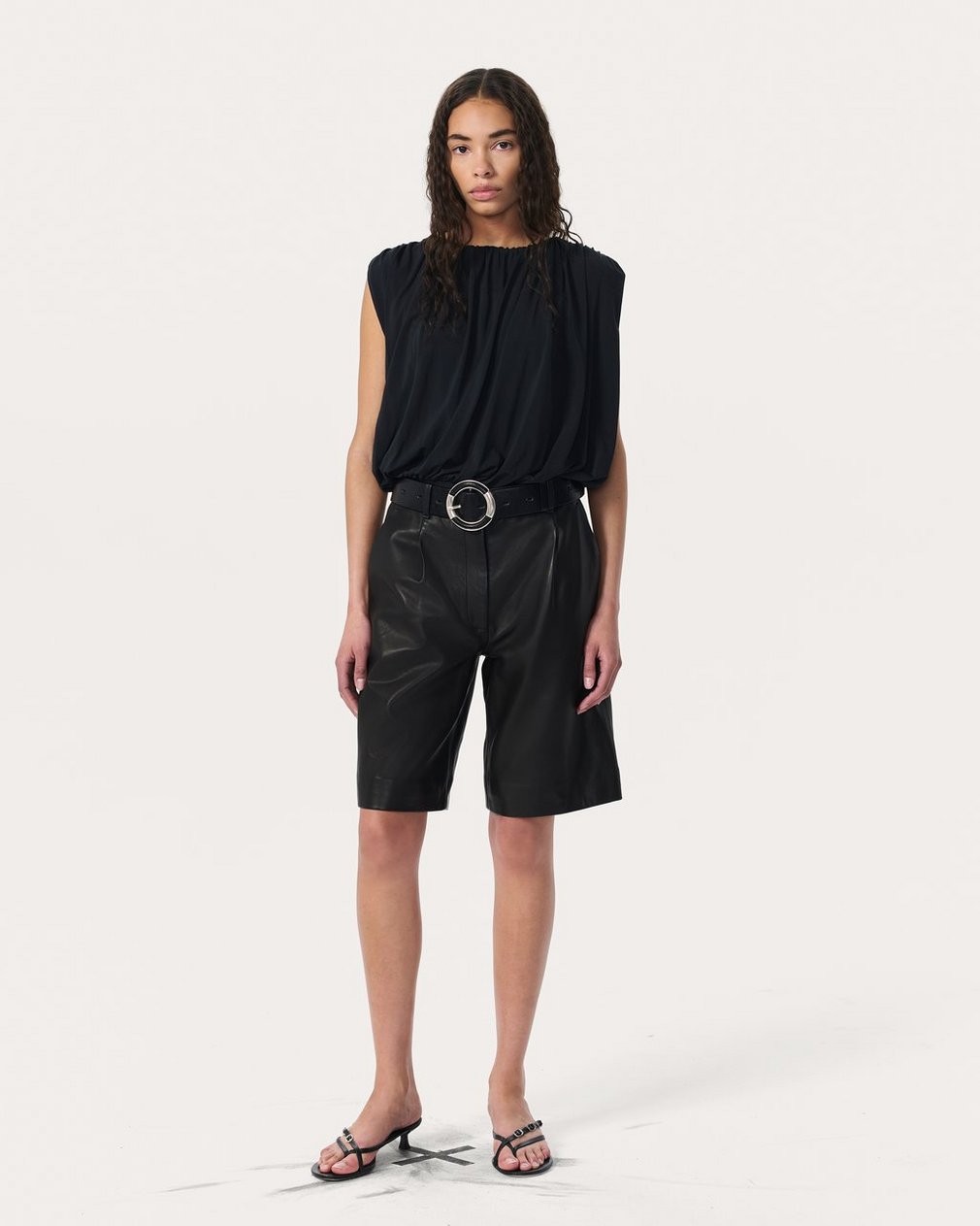 Irina Leather Shorts - Black