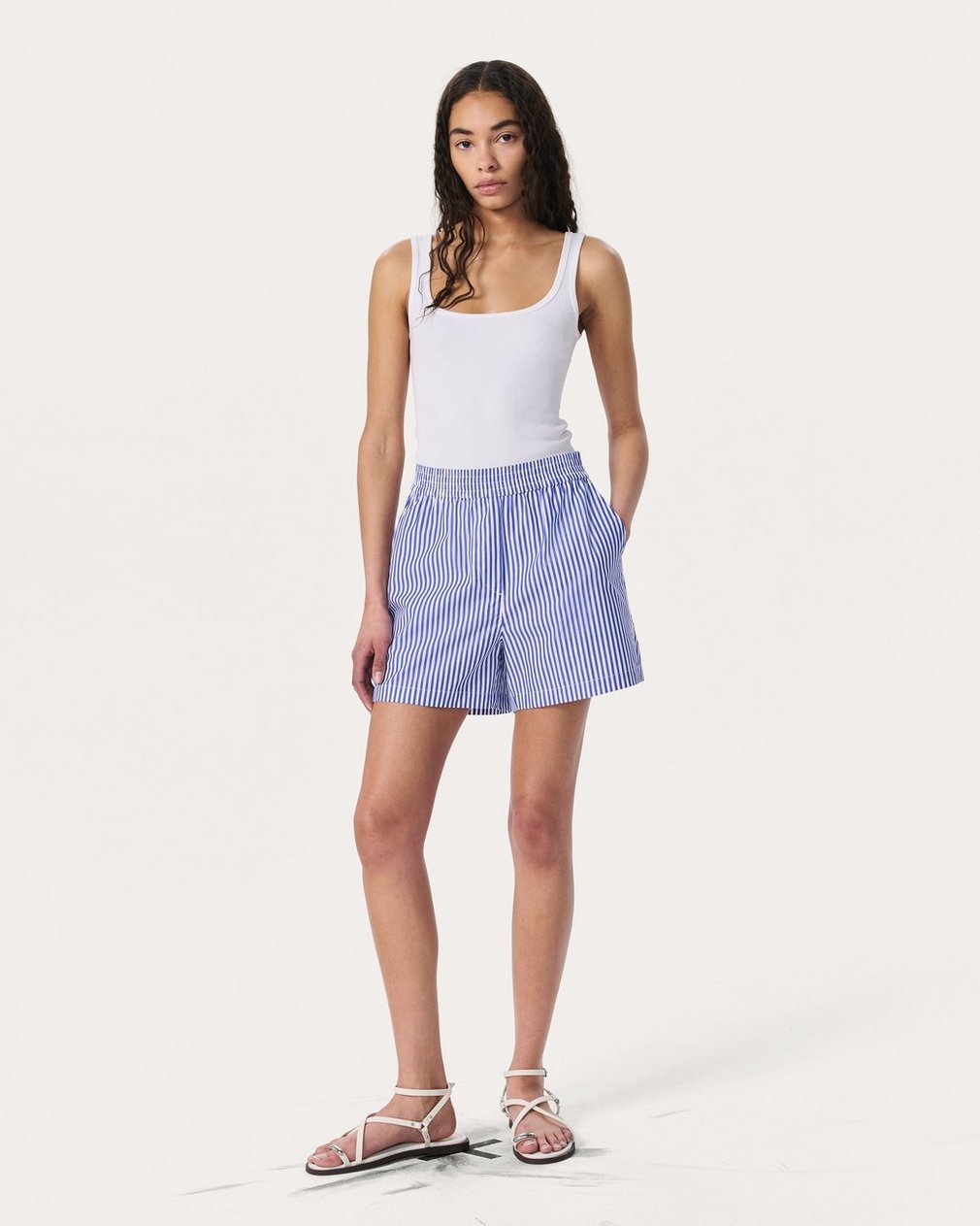 Emma Striped Shorts - Navy Stripe