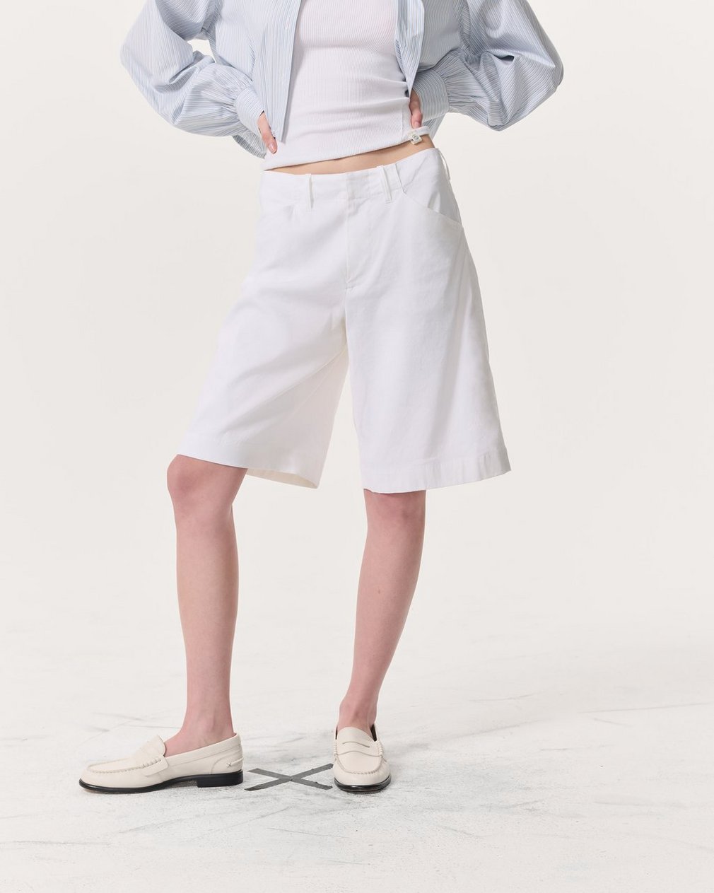 Banks Linen-Blend Shorts - White