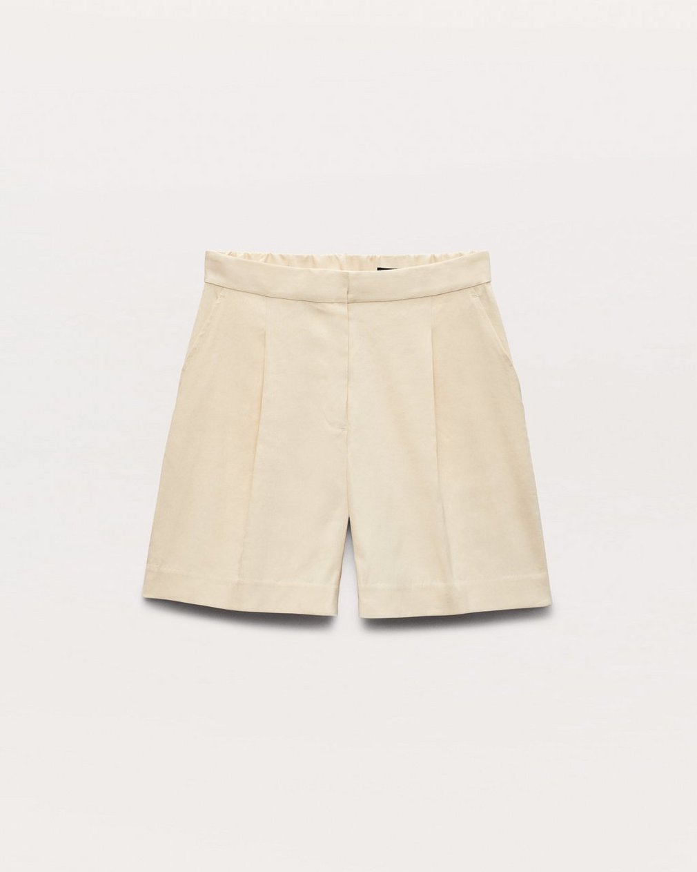 Leona Linen-Blend Shorts - Light Tan