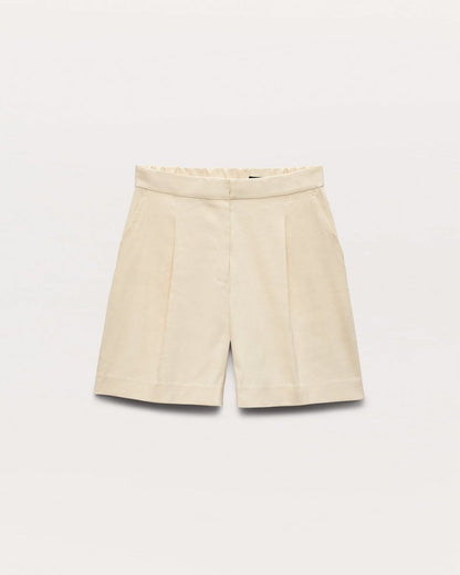 Leona Linen-Blend Shorts - Light Tan