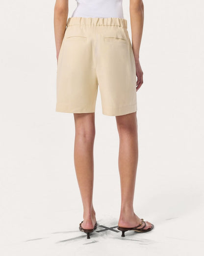 Leona Linen-Blend Shorts - Light Tan