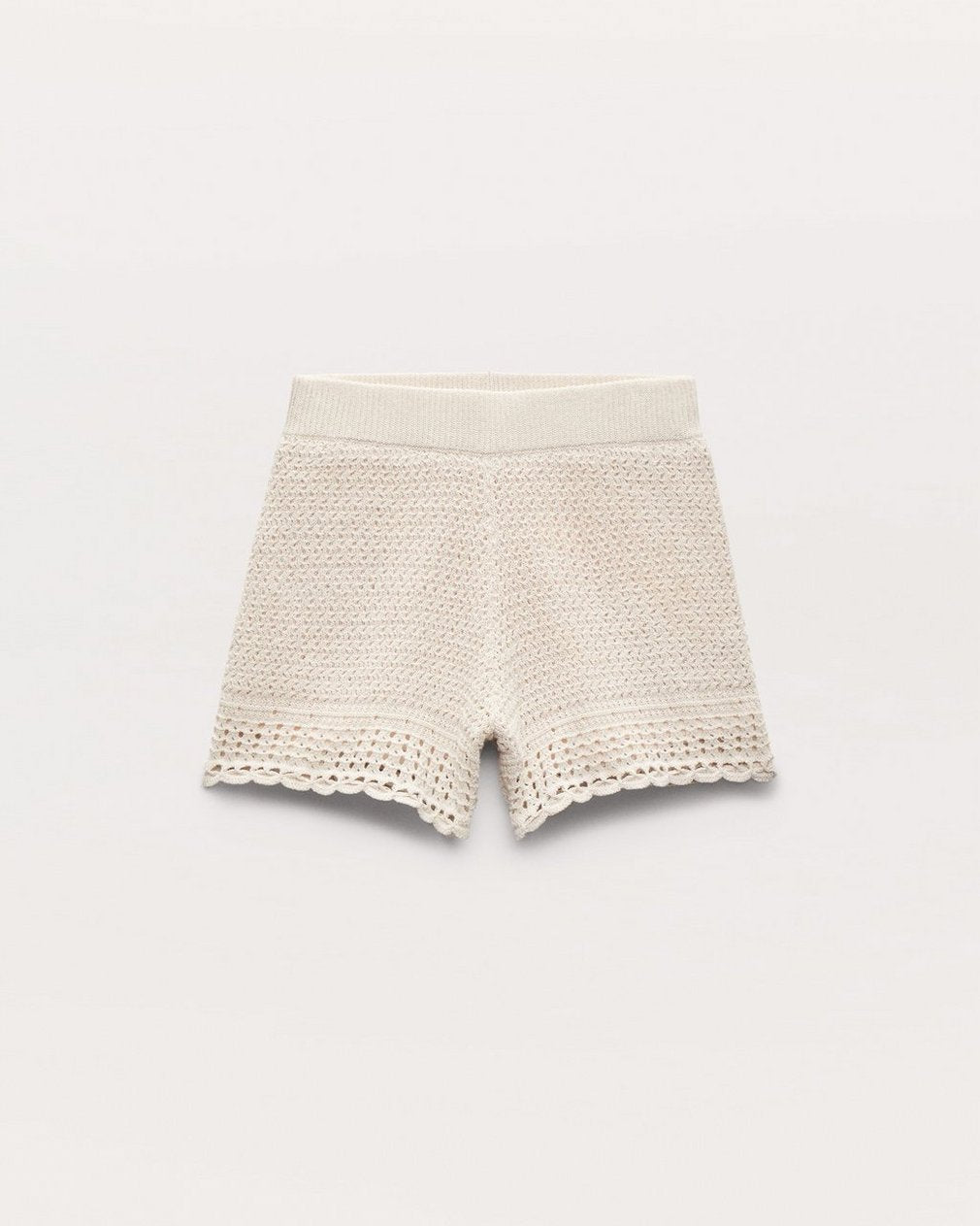 Khloe Open-Knit Shorts - Ivory