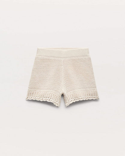 Khloe Open-Knit Shorts - Ivory