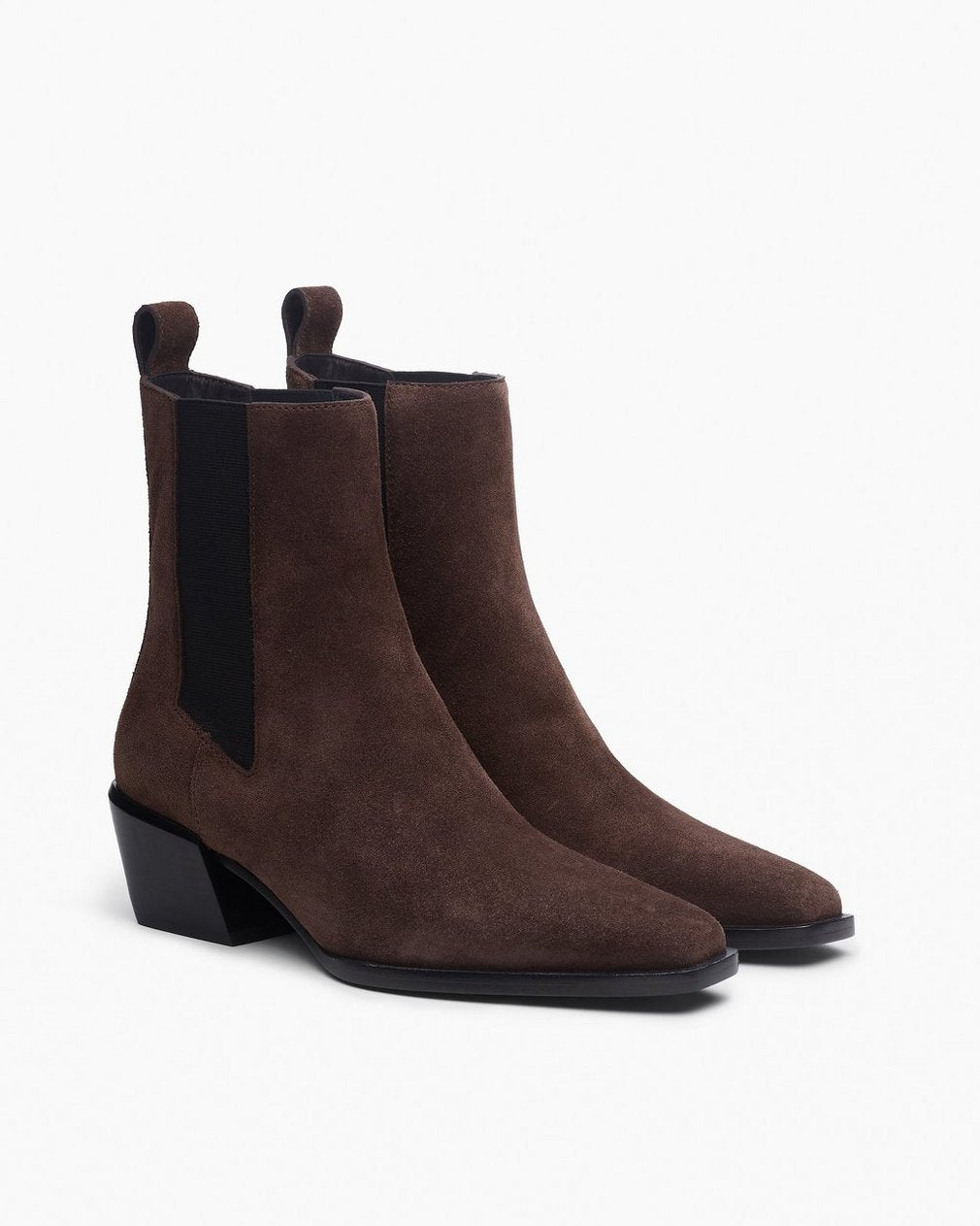 Joni Italian Suede Chelsea Boots - Dark Espresso Suede