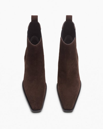 Joni Italian Suede Chelsea Boots - Dark Espresso Suede
