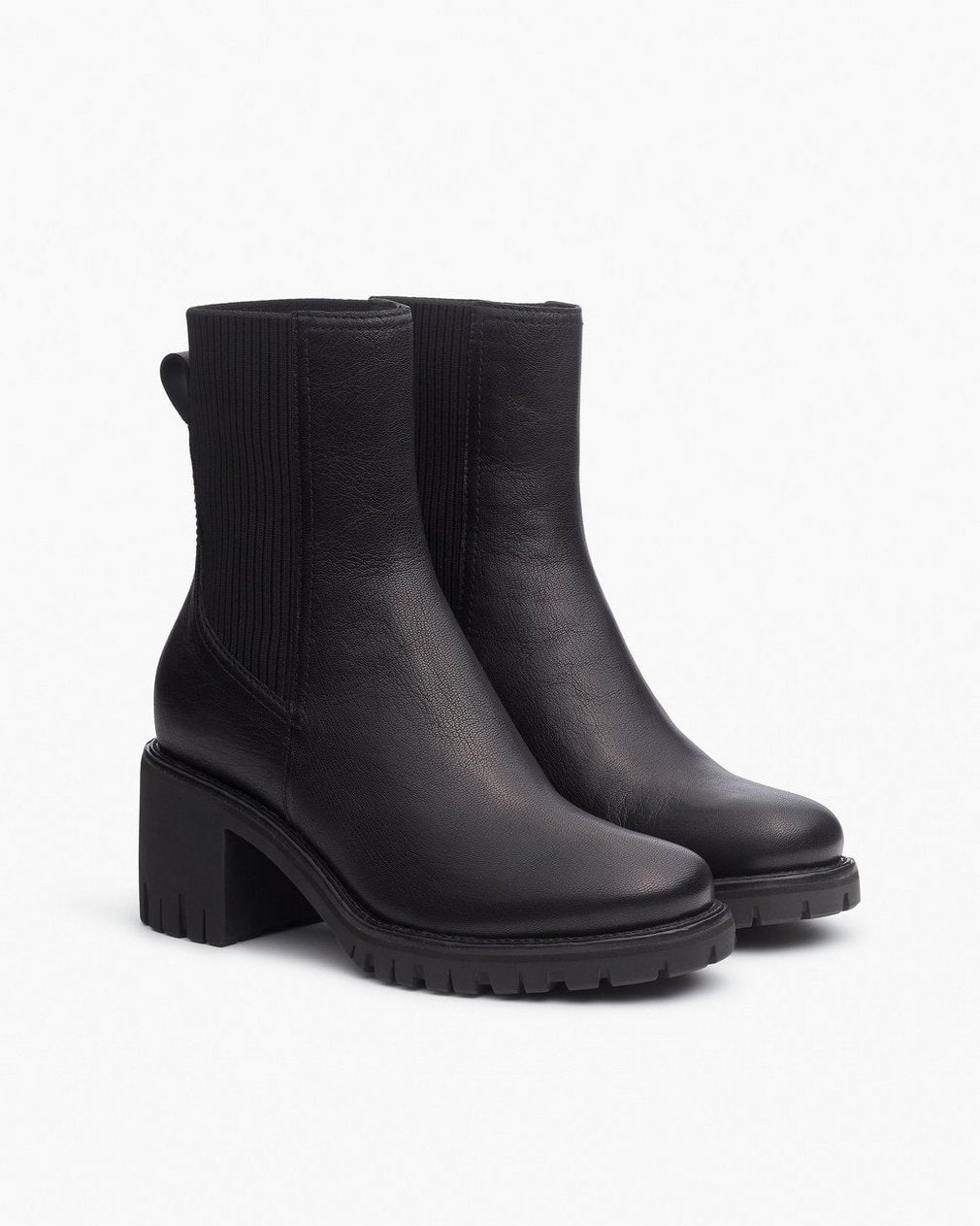 Corey Heeled Leather Chelsea Boots - Black
