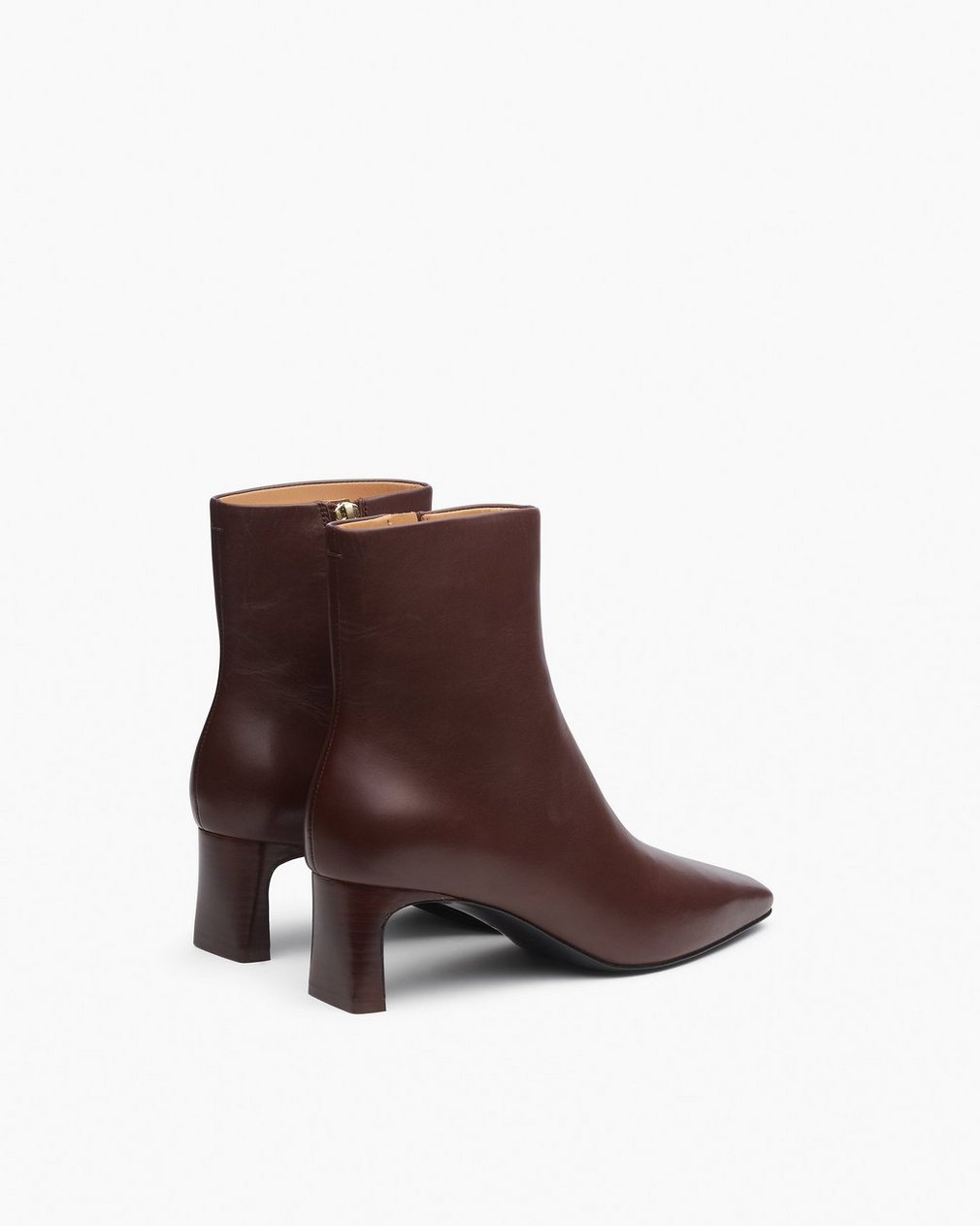 Avery Zip Leather Ankle Boots - Mocha