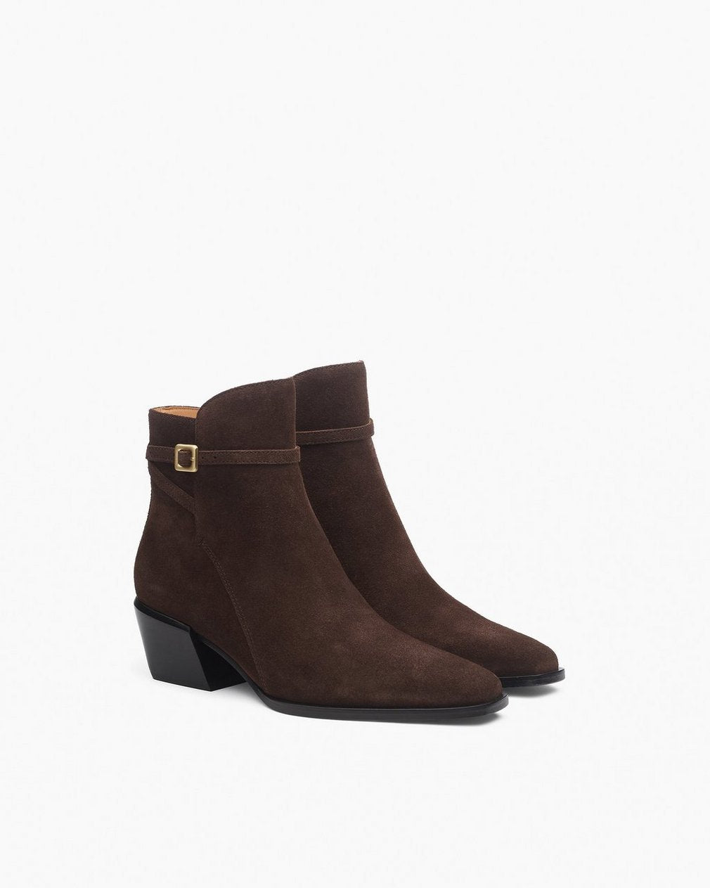 Joni Suede Buckle Boots - Dark Espresso Suede