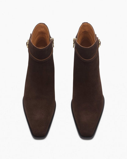 Joni Suede Buckle Boots - Dark Espresso Suede