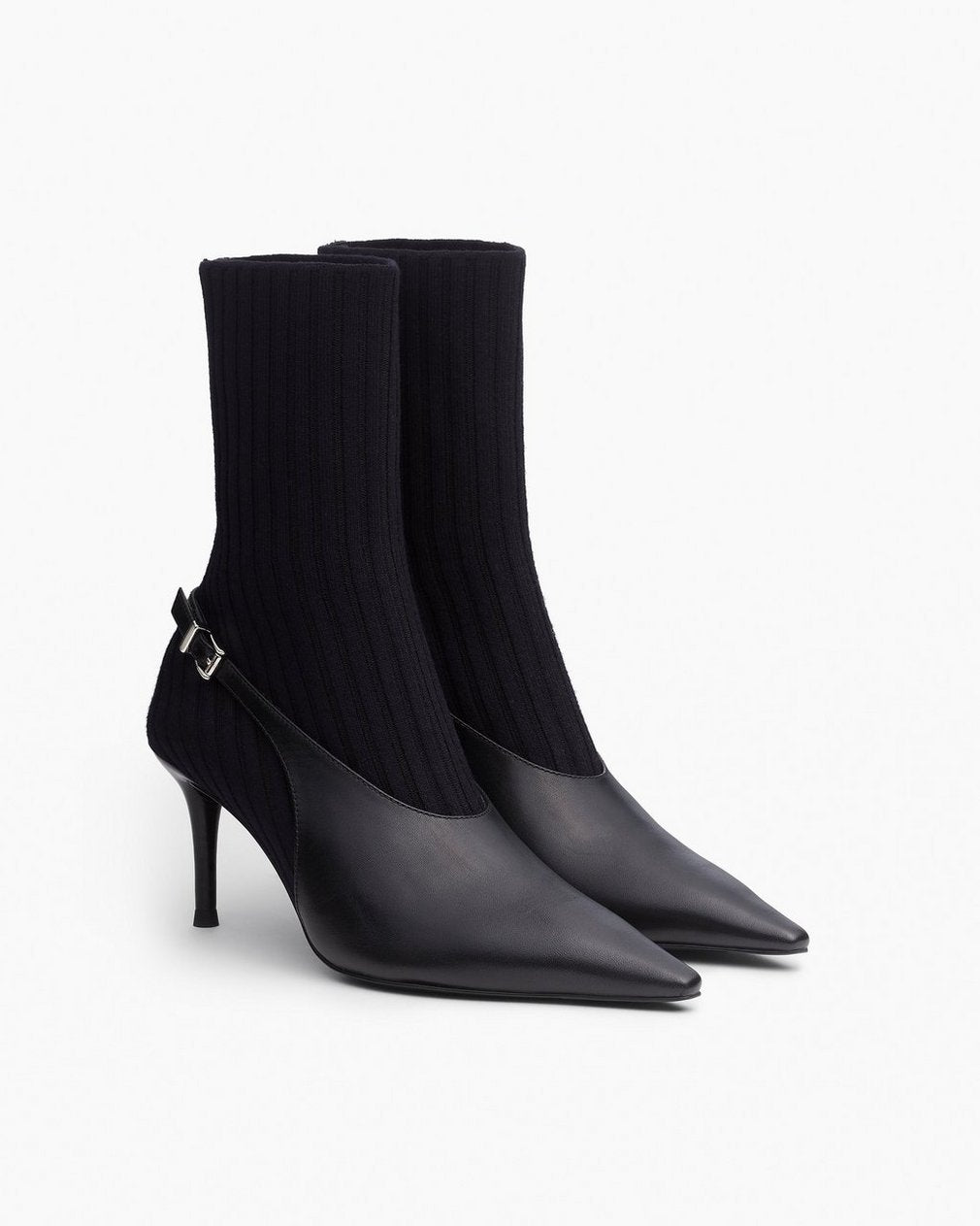 Mercer Sock Slingback Boots - Black