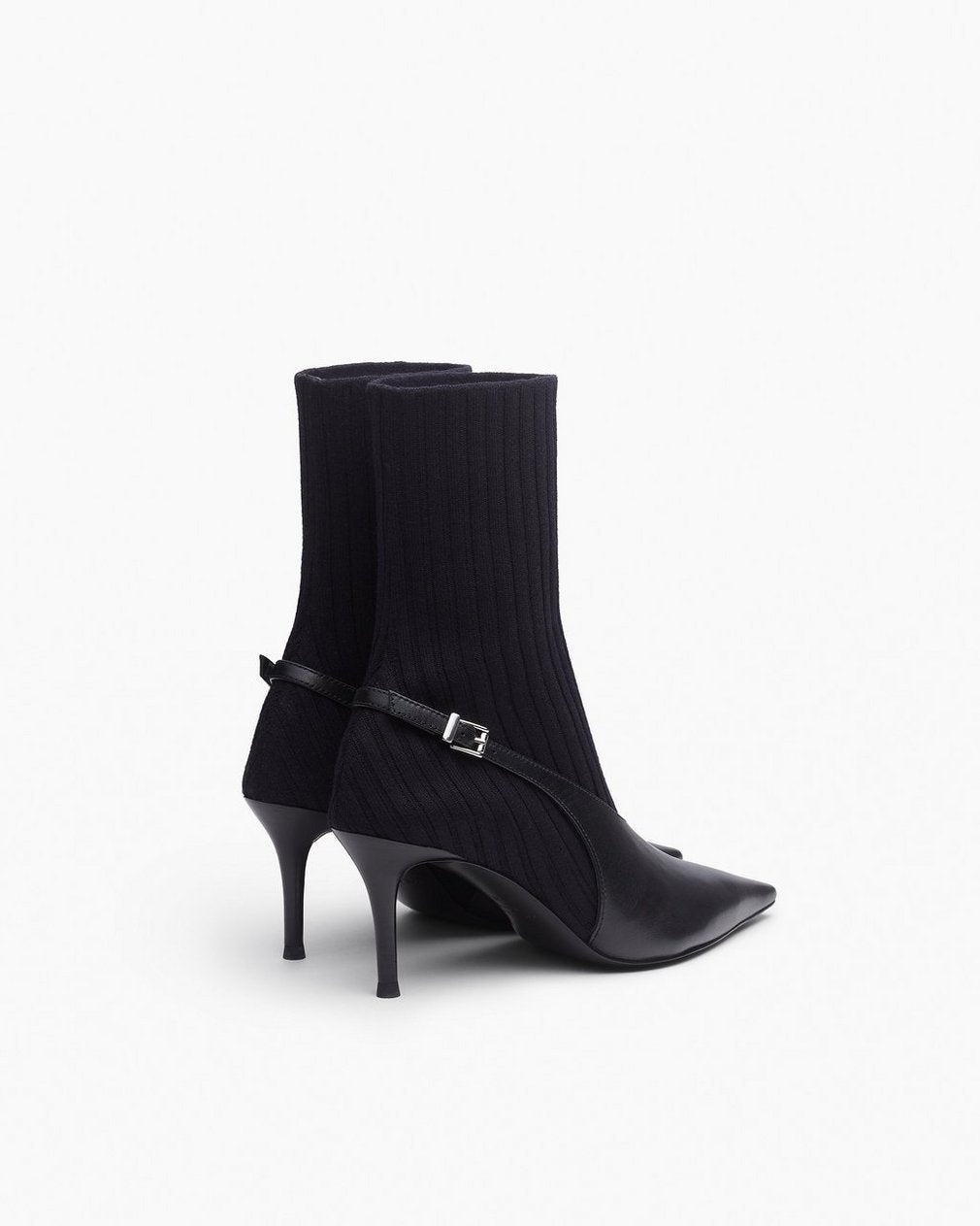 Mercer Sock Slingback Boots - Black