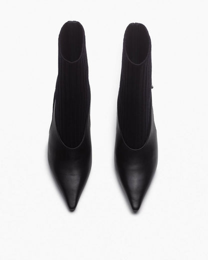 Mercer Sock Slingback Boots - Black