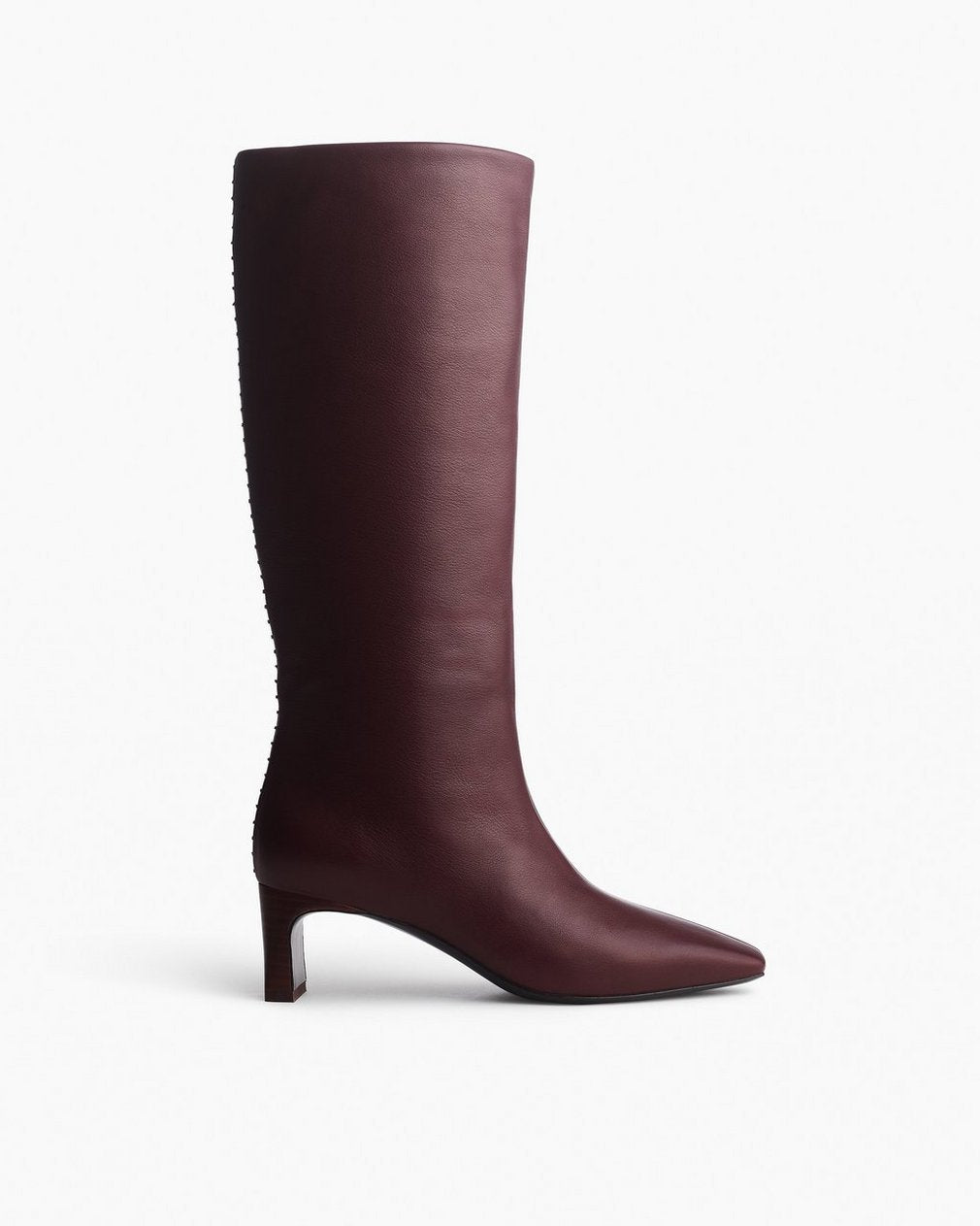 Astor Leather Slouch Boots - Bordeaux