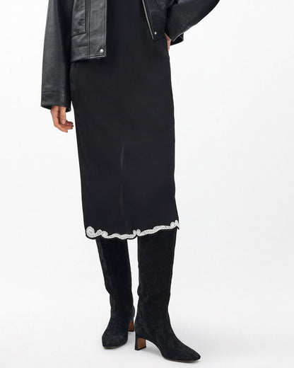 Astor Suede Slouch Boots - Black Suede