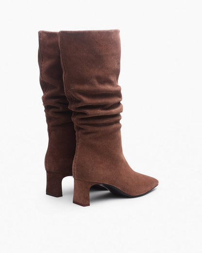 Astor Suede Slouch Boots - Mocha Suede