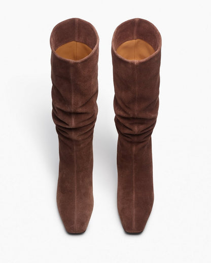 Astor Suede Slouch Boots - Mocha Suede