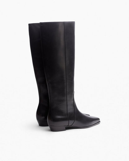Joni Leather Knee-High Boots - Black