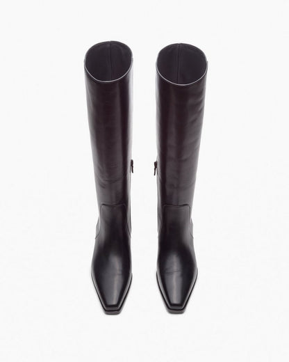 Joni Leather Knee-High Boots - Black