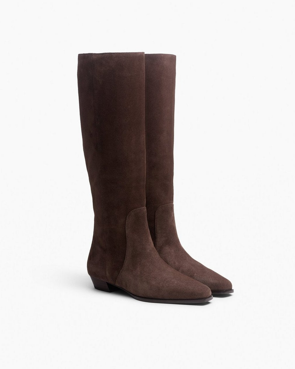 Joni Italian Suede Knee-High Boots - Dark Espresso Suede