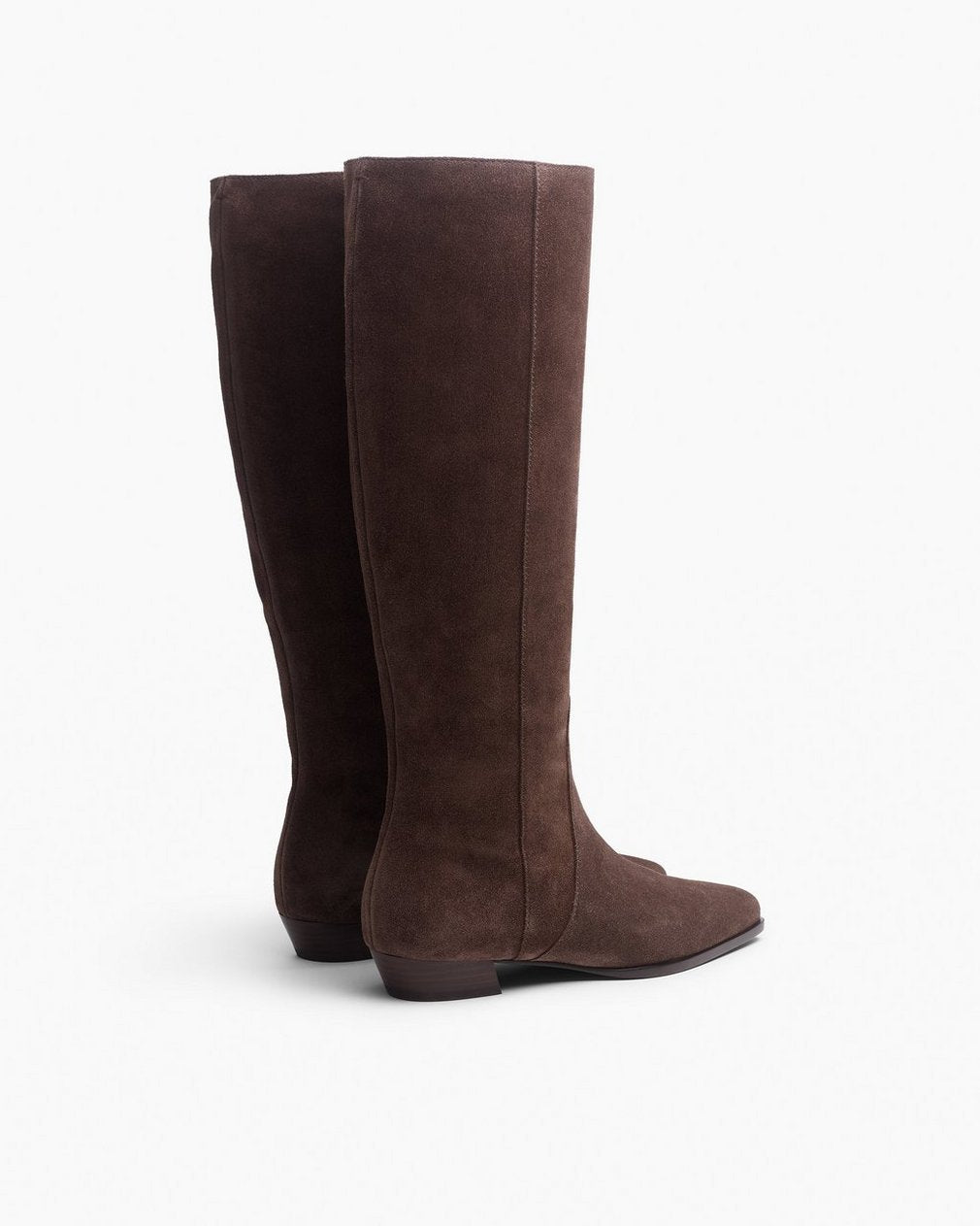 Joni Italian Suede Knee-High Boots - Dark Espresso Suede
